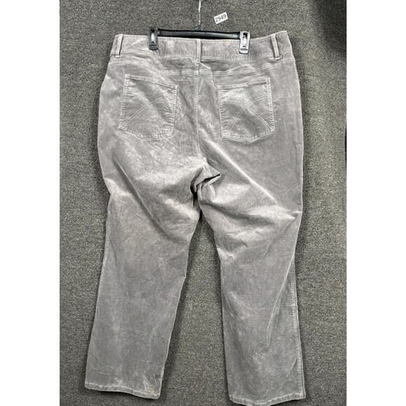 Lane Bryant Straight Leg Corduroy Pants Womens Size 24 Average Gray High Rise - Picture 2 of 7